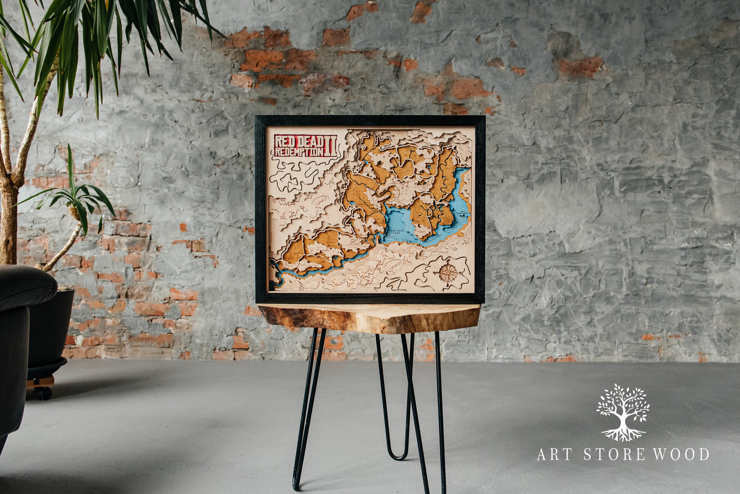 Wild West Wooden 3D World Map