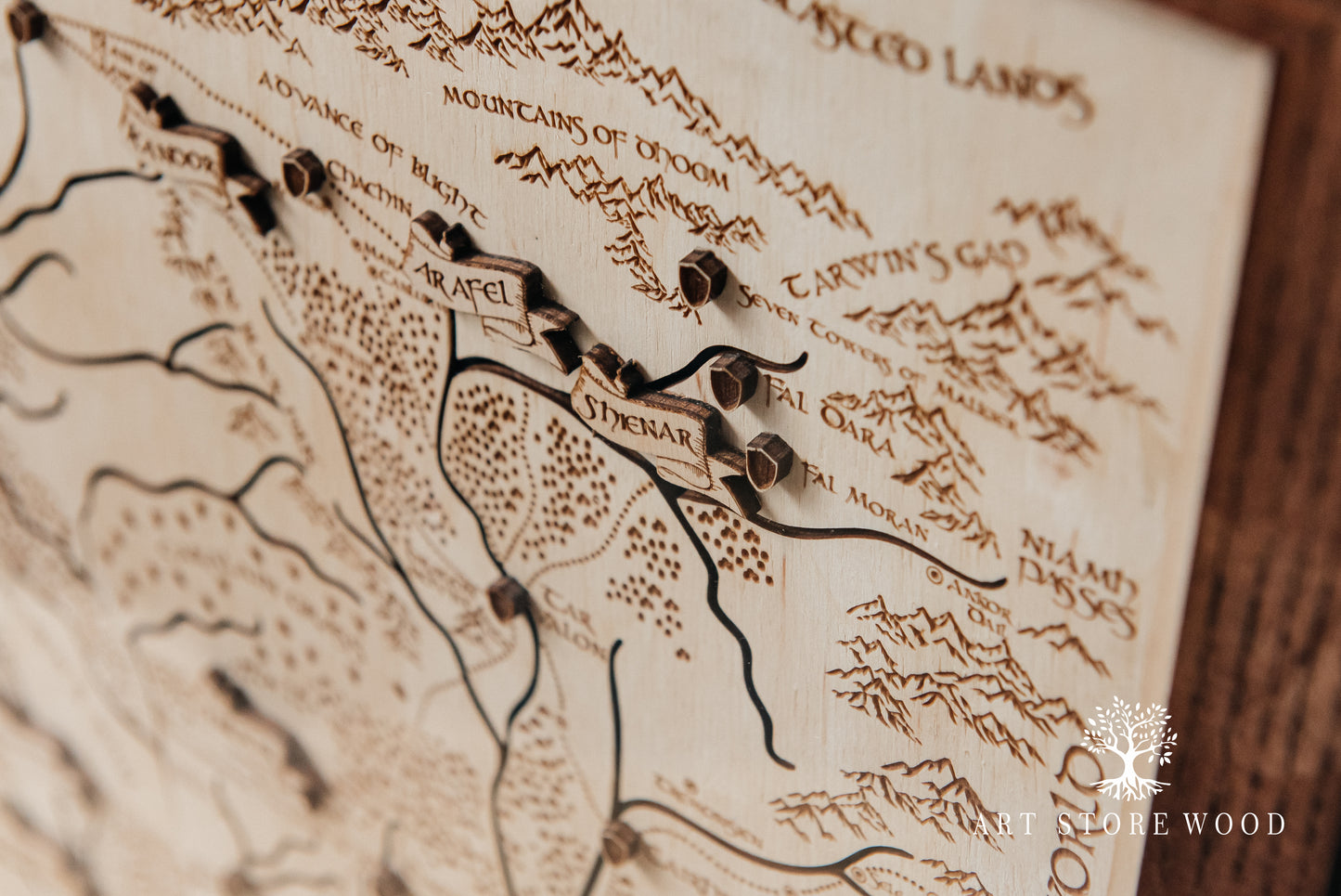 The Wheel of Time 3D Wooden Map