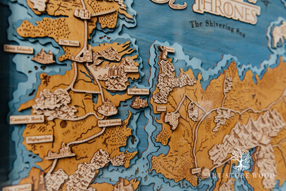 Westeros and Essos 3D Wooden Map