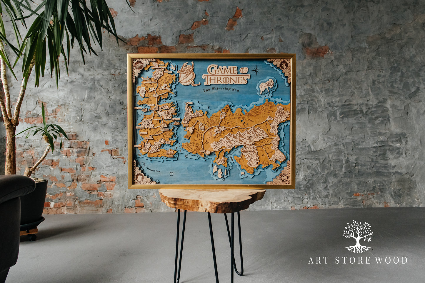 Westeros and Essos 3D Wooden Map