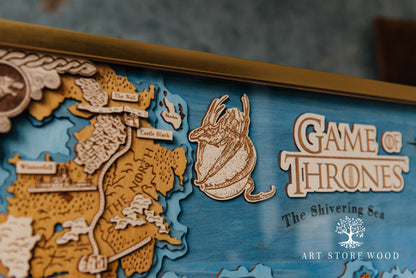 Westeros and Essos 3D Wooden Map