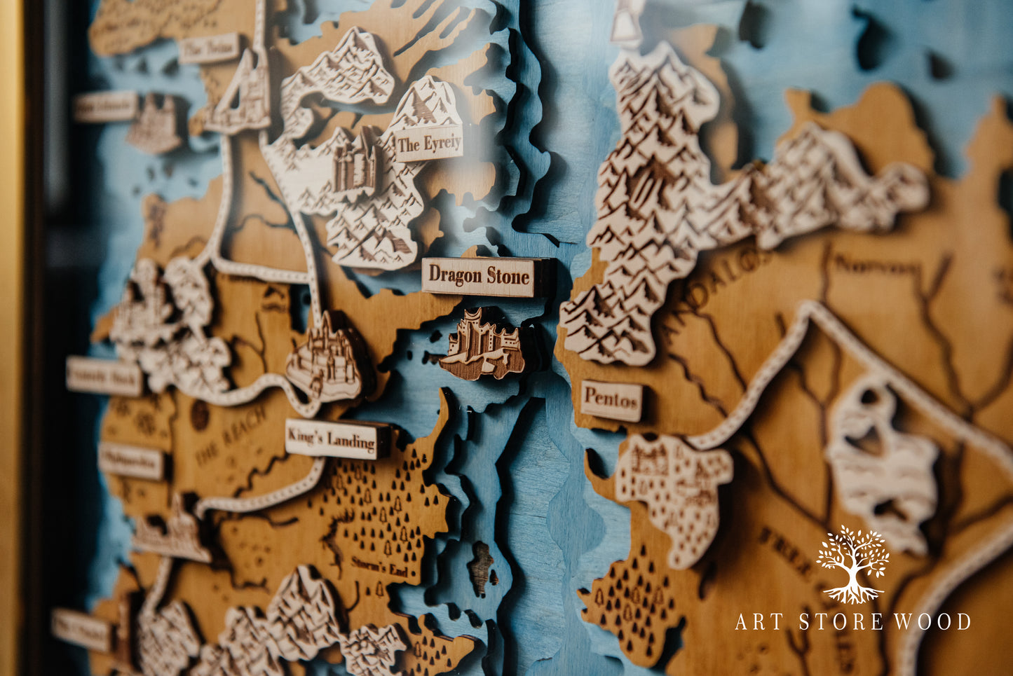 Westeros and Essos 3D Wooden Map