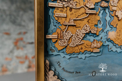 Westeros and Essos 3D Wooden Map