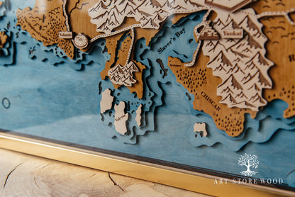 Westeros and Essos 3D Wooden Map