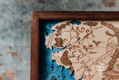 Middle Earth 3D Wooden Map