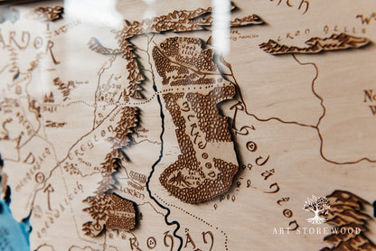 Middle Earth 3D Wooden Map