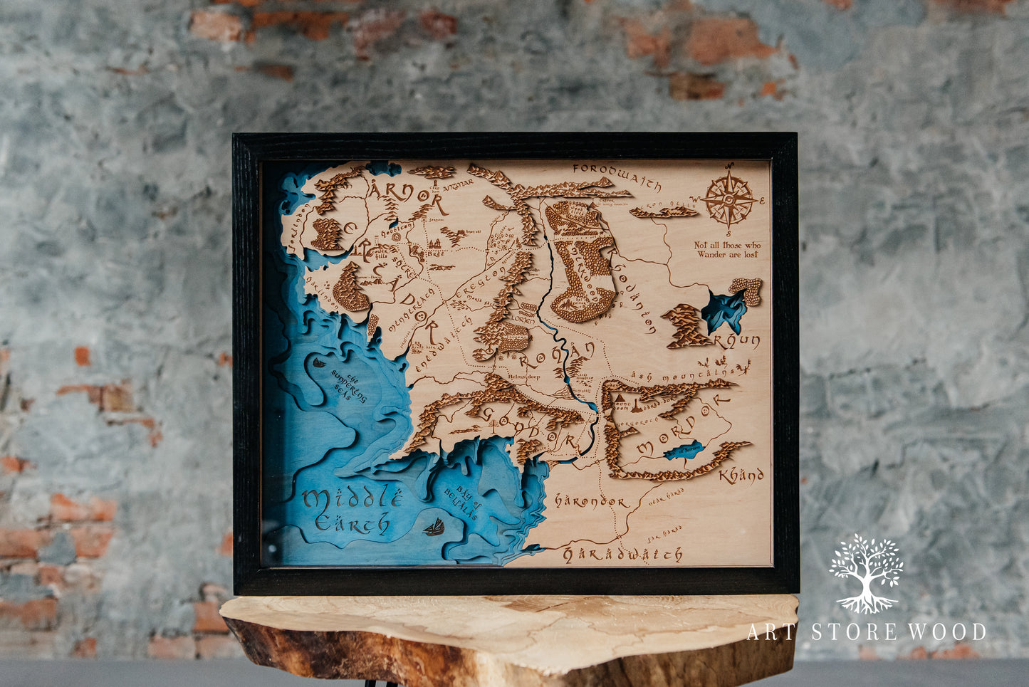 Middle Earth 3D Wooden Map