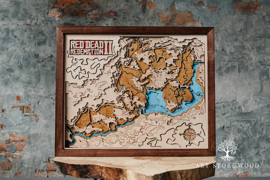 Wild West Wooden 3D World Map