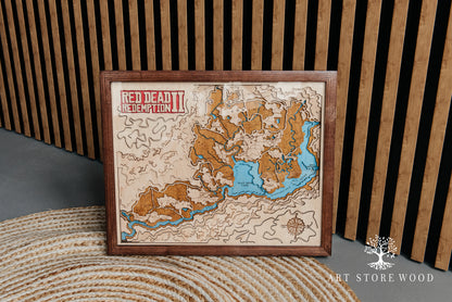 Wild West Wooden 3D World Map