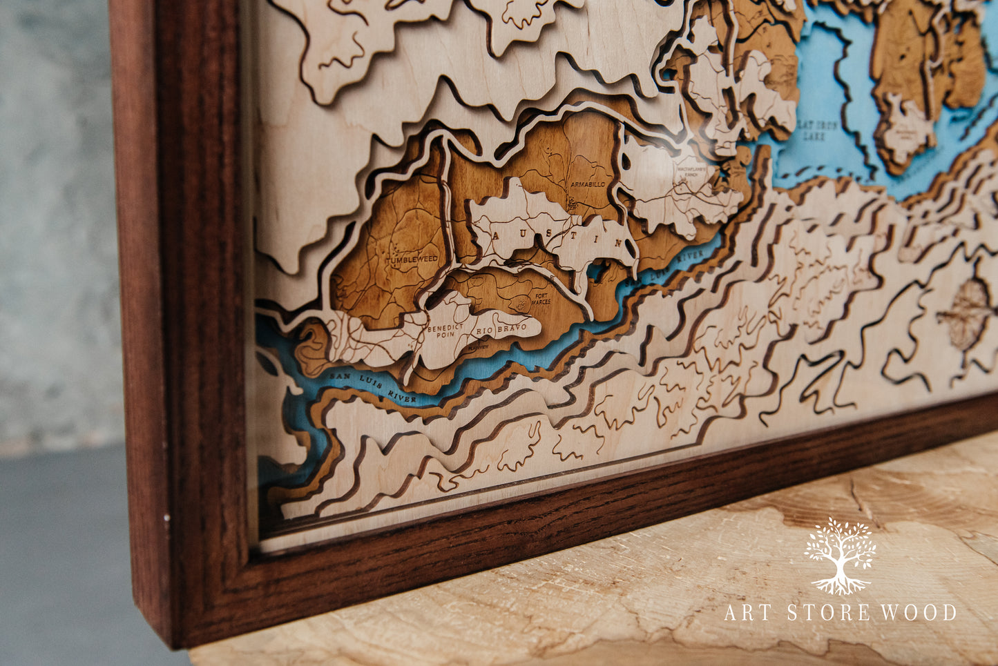 Wild West Wooden 3D World Map