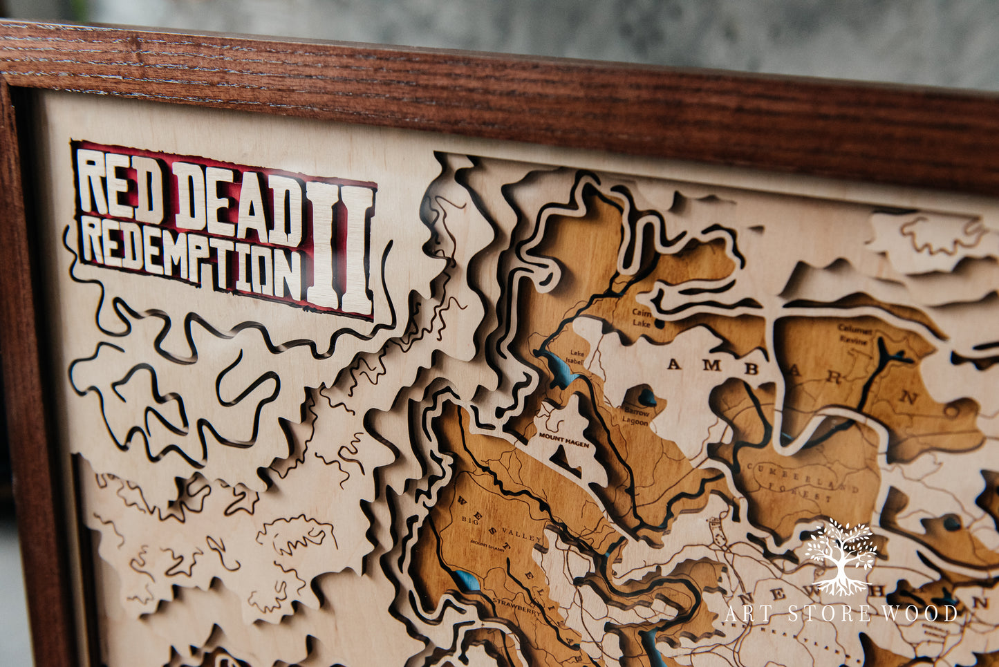 Wild West Wooden 3D World Map