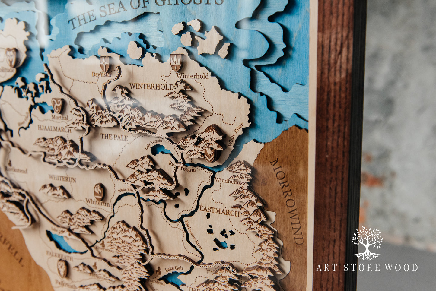 Skyrim 3D Wooden Map