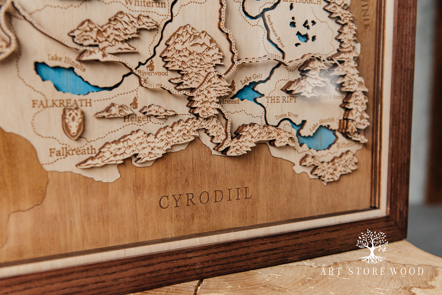 Skyrim 3D Wooden Map