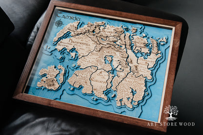 Tamriel 3D Wooden Map