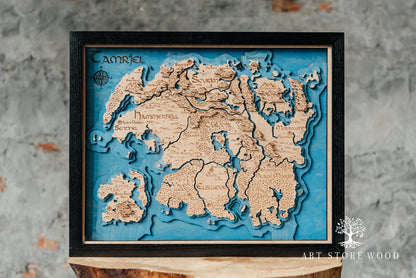 Tamriel 3D Wooden Map