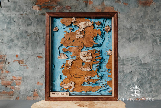 Westeros 3D Wooden Map