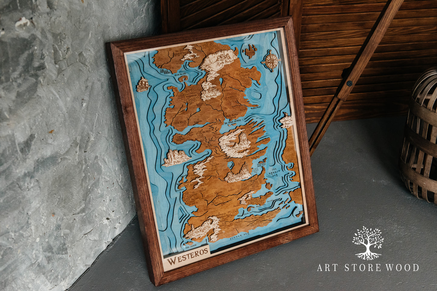 Westeros 3D Wooden Map