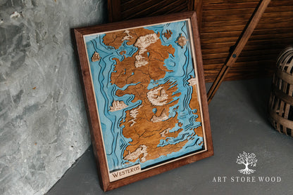 Westeros 3D Wooden Map