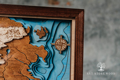 Westeros 3D Wooden Map
