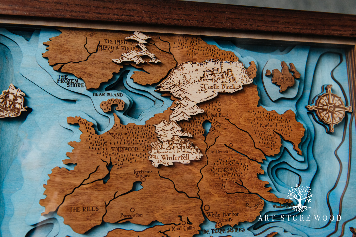 Westeros 3D Wooden Map