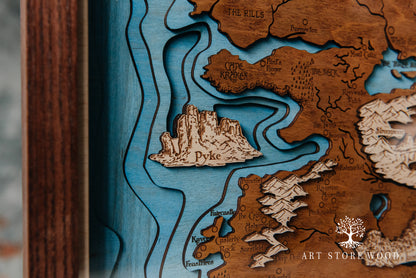 Westeros 3D Wooden Map