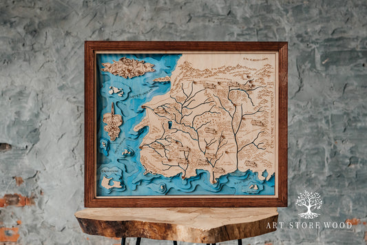 The Wheel of Time 3D Wooden Map