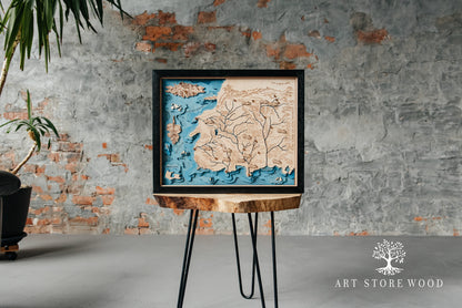 The Wheel of Time 3D Wooden Map