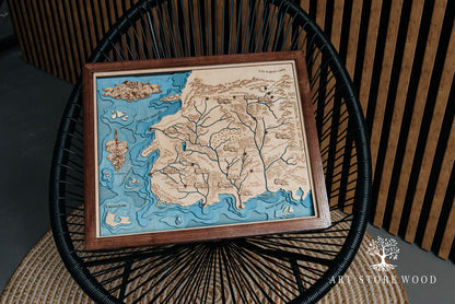 The Wheel of Time 3D Wooden Map