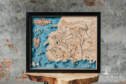 The Wheel of Time 3D Wooden Map