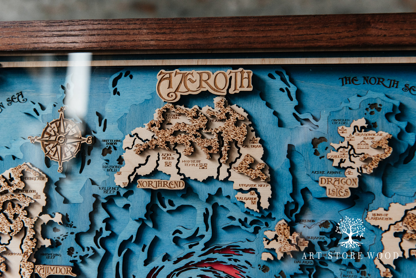 Azeroth 3D Wooden Map