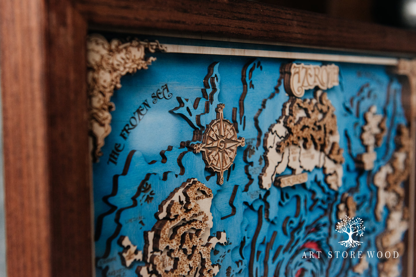 Azeroth 3D Wooden Map