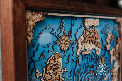 Azeroth 3D Wooden Map