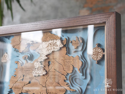 Westeros 3D Wooden Map