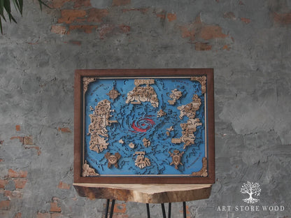 Azeroth 3D Wooden Map