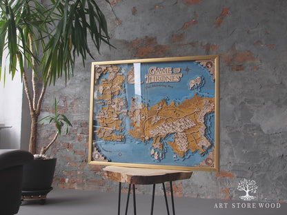 Westeros and Essos 3D Wooden Map