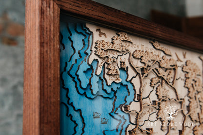 Neverland 3D Wooden Map